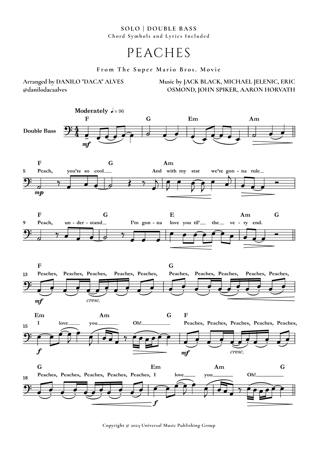 Peaches (arr. Danilo "Daca" Alves)