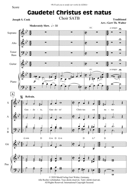 Gaudete! Christus Est Natus (arr. Gert Th. Walter)