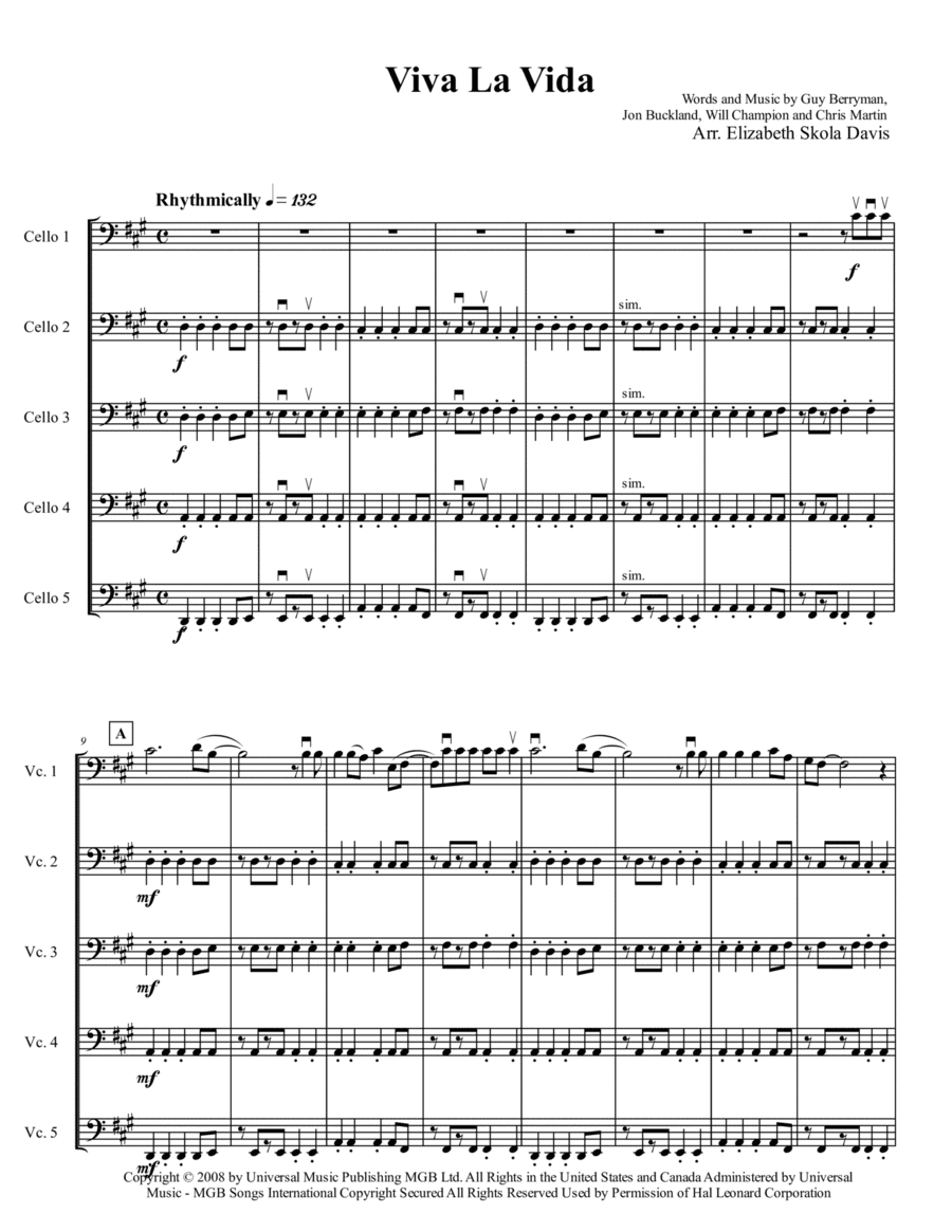 Viva La Vida (arr. Elizabeth Skola Davis)