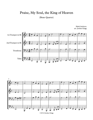 Praise, My Soul, the King of Heaven (Brass Quartet) (arr. Jordan Grigg)