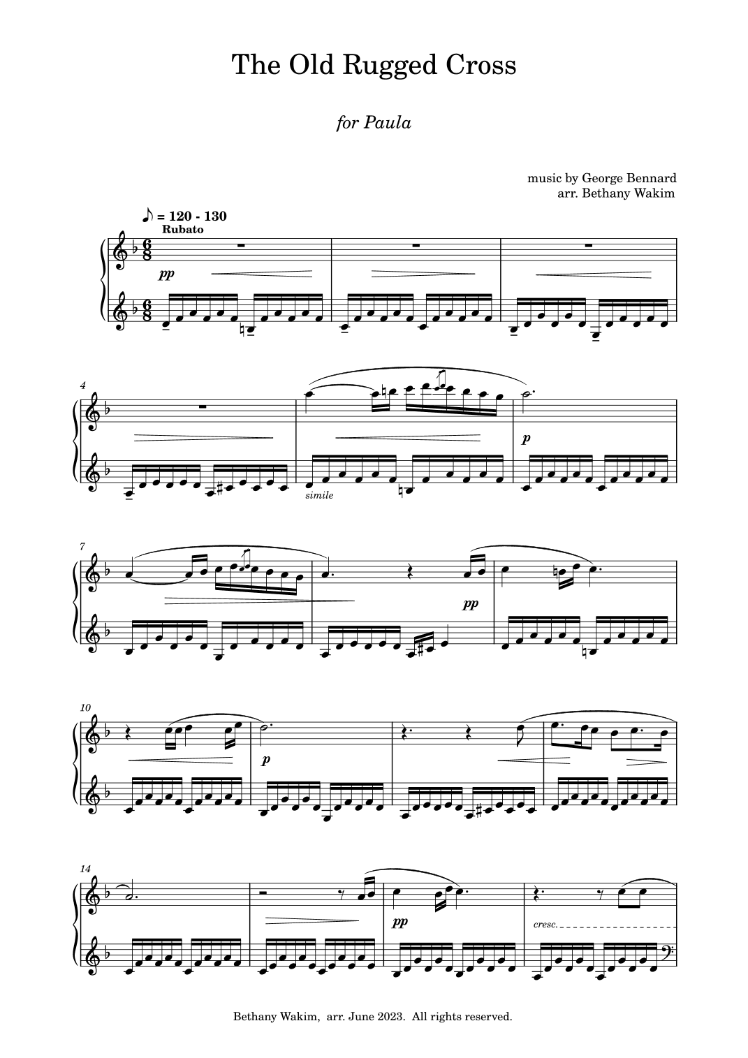 The Old Rugged Cross (arr. Bethany Wakim)