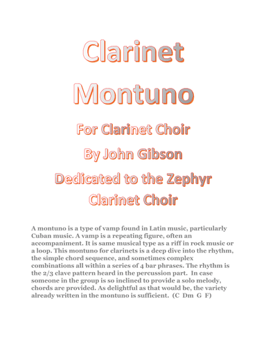 Clarinet Montuno for clarinet choir