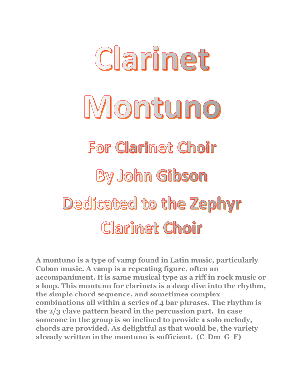 Clarinet Montuno for clarinet choir
