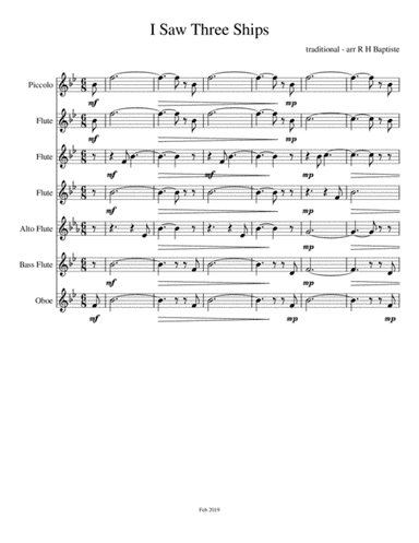 I Saw Three Ships (Come Sailing In) (arr. R H Baptiste)