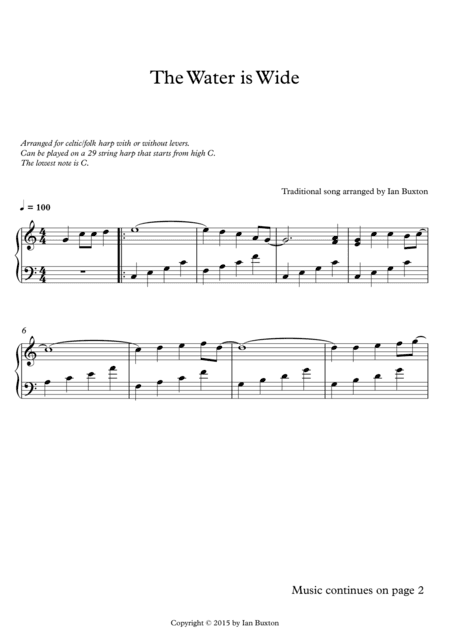 The Water is Wide (Arranged for Celtic Harp) (arr. Ian Buxton)