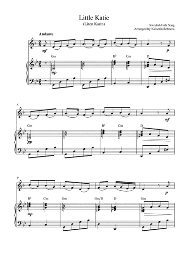 Little Katie  (Liten Karin) (horn in F solo and piano accompaniment) (arr. Kaiserin Rebecca)