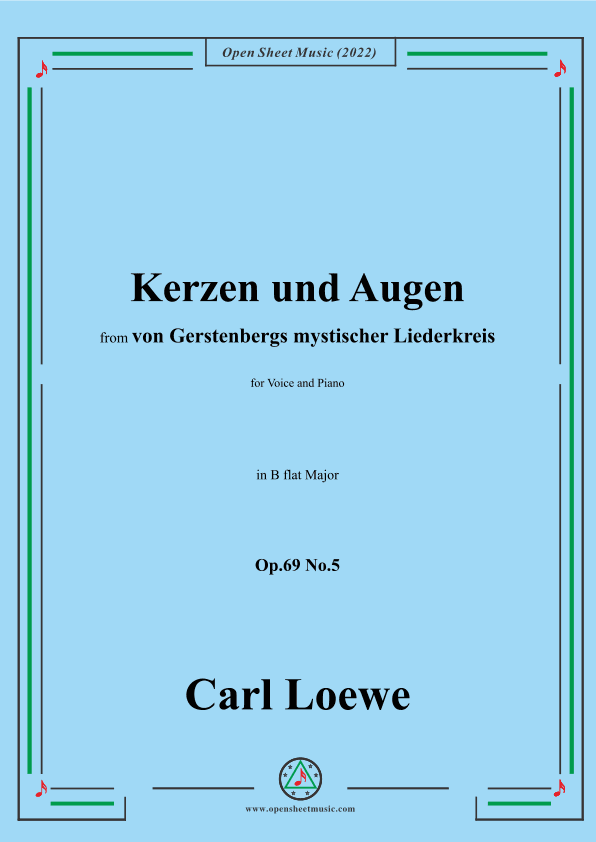 Loewe-Kerzen und Augen,Op.69 No.5,in B flat Major (arr. OSM Press)