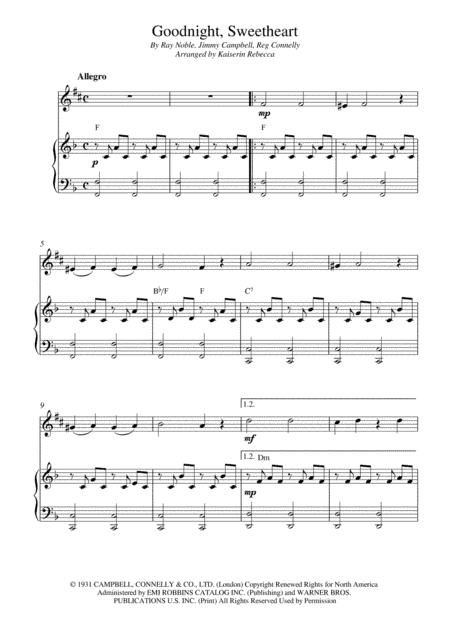 Goodnight Sweetheart (arr. Kaiserin Rebecca)
