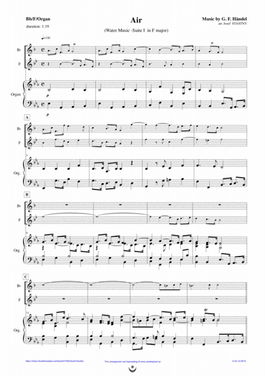 Air and Minuet (Water Music) (arr. Josef STASTNY)