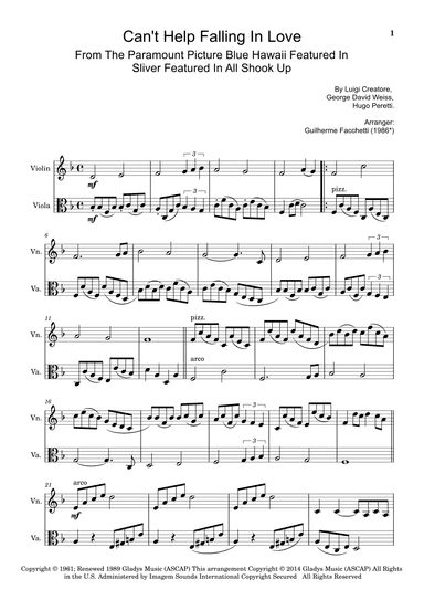 Can't Help Falling In Love (arr. Guilherme Facchetti)