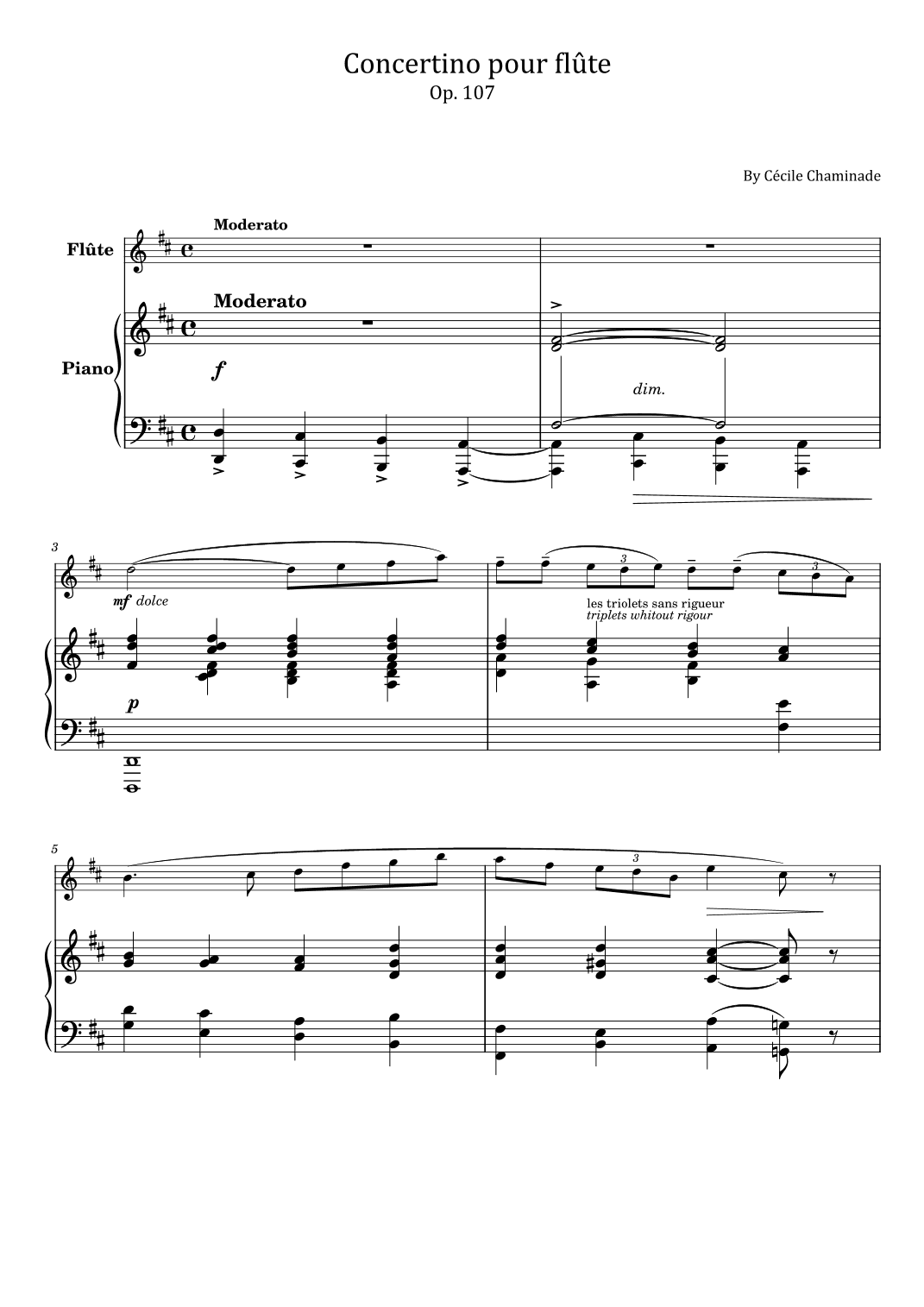 Cécile Chaminade - Concertino pour flûte, Op.107 - For Piano and Flute Original (arr. poon)