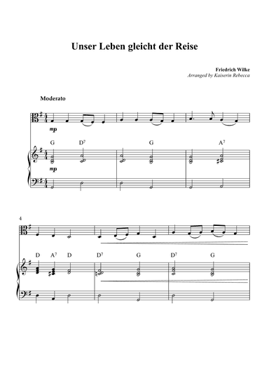 Unser Leben gleicht der Reise (arr. Kaiserin Rebecca)