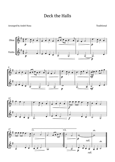 Deck the Halls (arr. André Nusa)