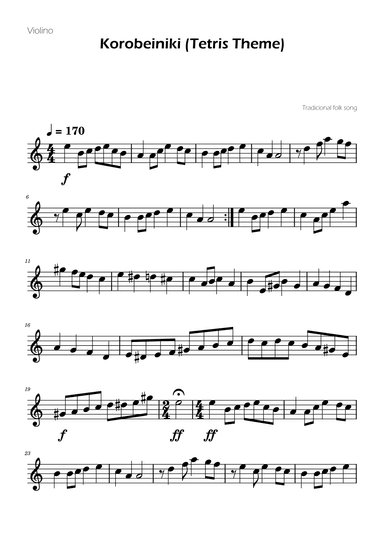 Tetris Theme for Violin (arr. Ygor Nunes)