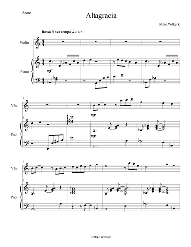 Altagracia (Violin and Piano)