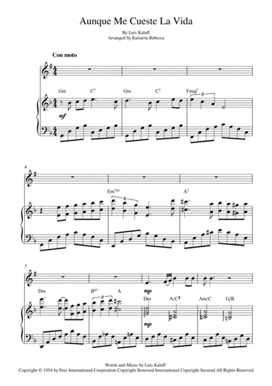 Aunque Me Cueste La Vida (arr. Kaiserin Rebecca)