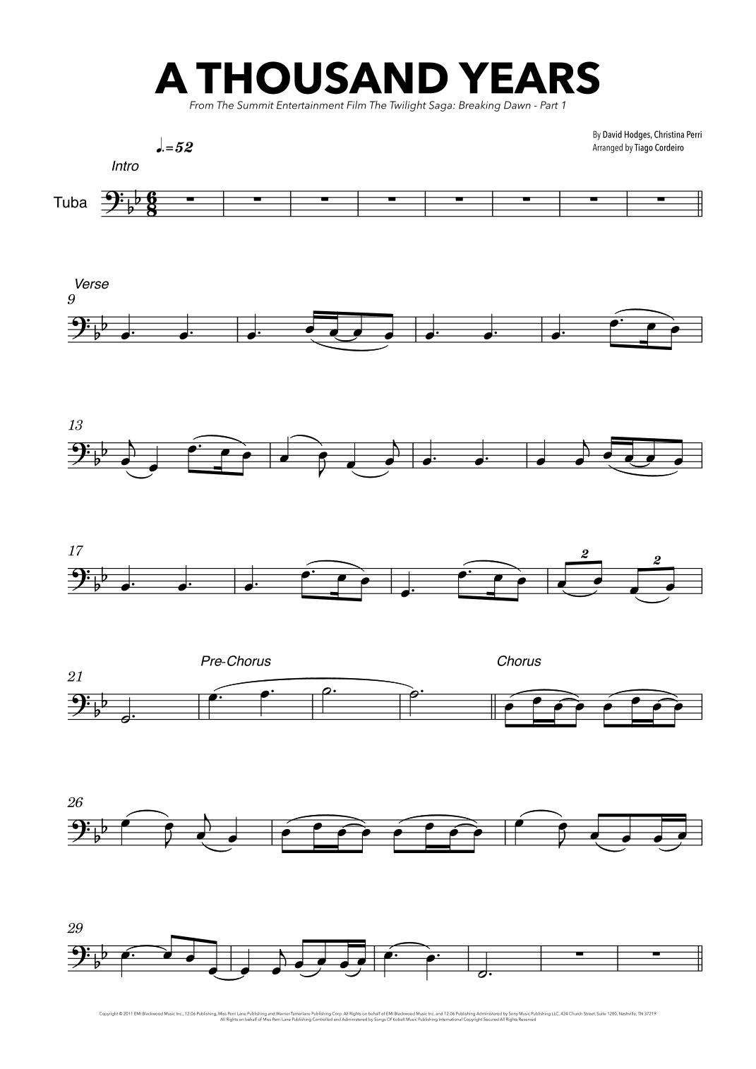 A Thousand Years (arr. Tiago Cordeiro)