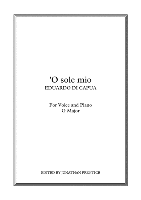 O sole mio (G Major) (arr. Jonathan Prentice)