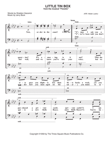 Little Tin Box (from: Fiorello) (arr. Walter Latzko)