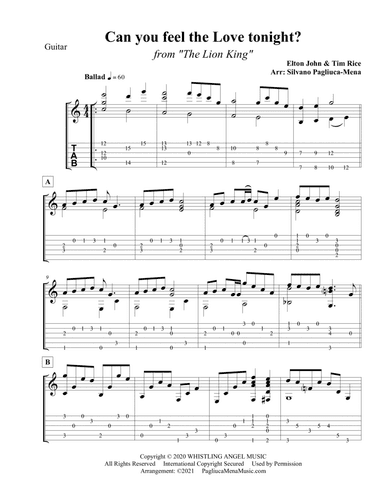 Can You Feel The Love Tonight (arr. Silvano Pagliuca-Mena)