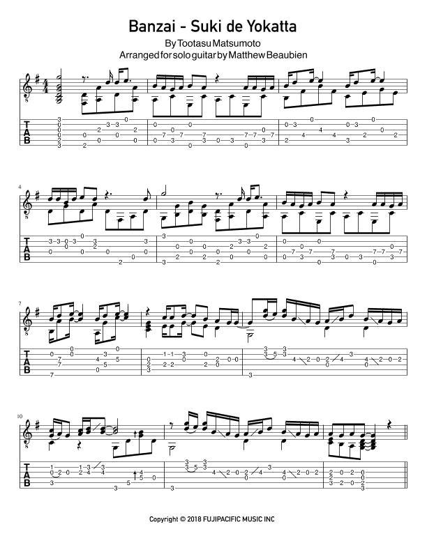 Banzai (arr. Matthew Beaubien)