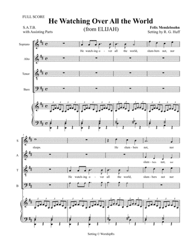 "He Watching Over All the World" from ELIJAH with Refreshed Text and Assisting Vocal Parts