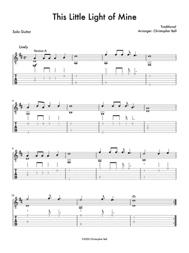 This Little Light of Mine (Solo Guitar) (arr. Christopher Bell)
