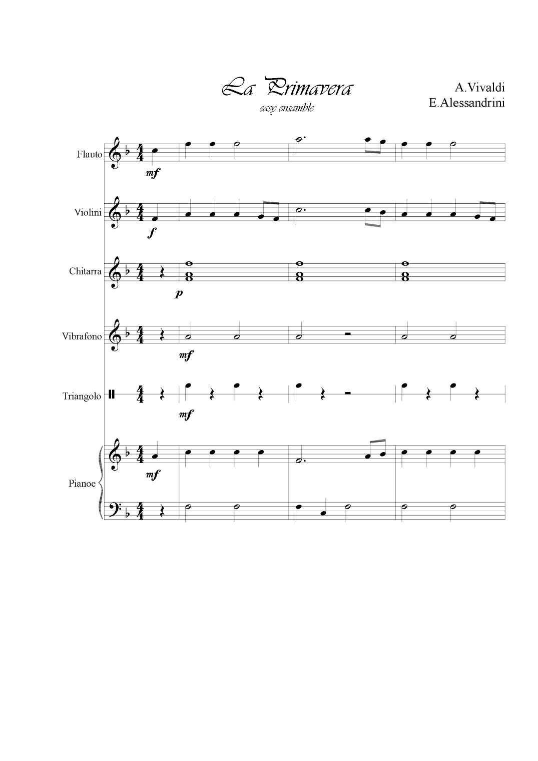La Primavera (arr. Ester Alessandrini)