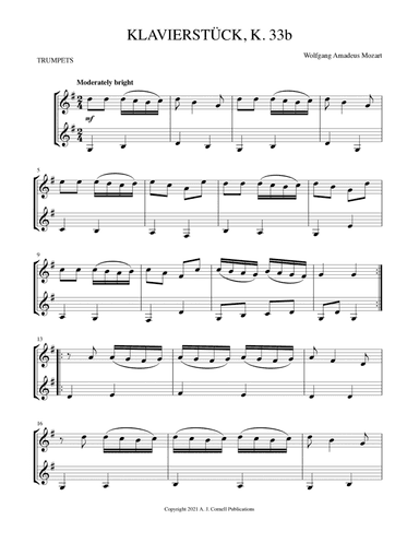 Klavierstück, K. 33b (arr. Mark Phillips)