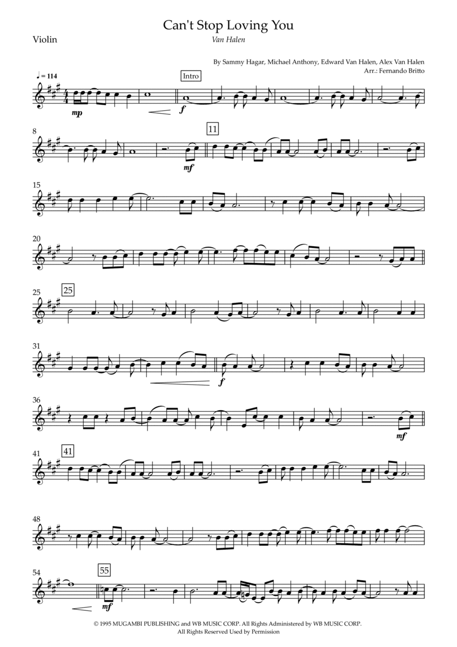 Can't Stop Loving You (arr. Fernando Britto)