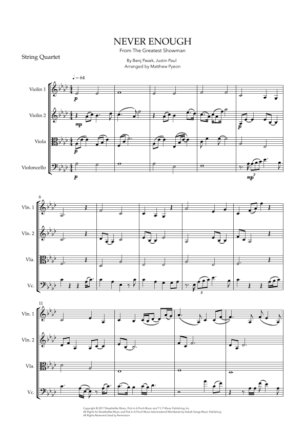 Never Enough (arr. Matthew pyeon)