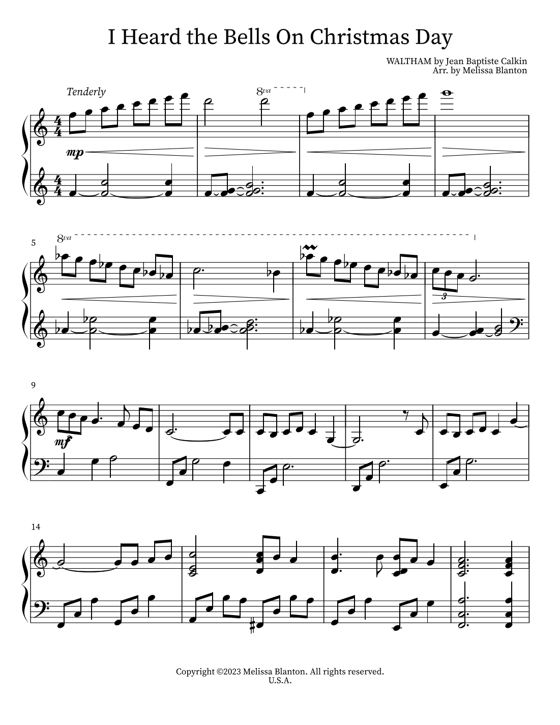 I Heard the Bells on Christmas Day * WALTHAM (arr. Melissa Blanton)