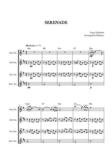 Serenade | Schubert | Saxophone Quartet | Chords (arr. Milanov)