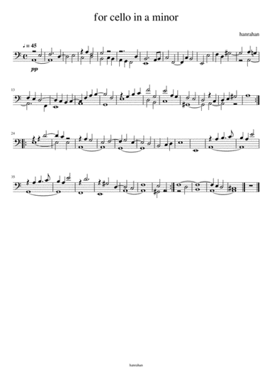 For solo cello in a minor