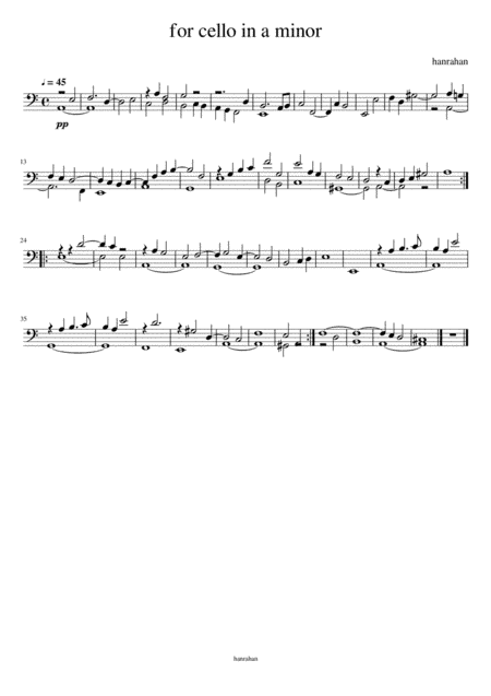 For solo cello in a minor