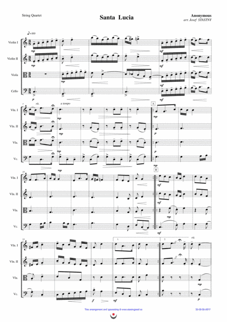 Santa Lucia (arr. Josef STASTNY)