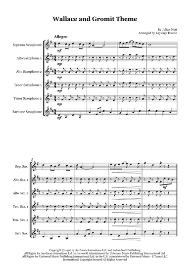 Wallace And Gromit Theme (arr. Kayleigh Huelin)