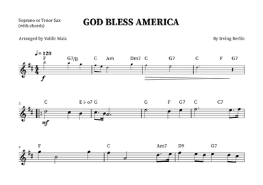 God Bless America ® (arr. Valdir Maia)