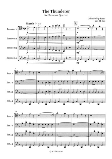 The Thunderer (for Bassoon Quartet) (arr. Matthew Fox)