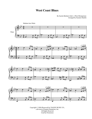 West Coast Blues (arr. Suzanne Hamlin)