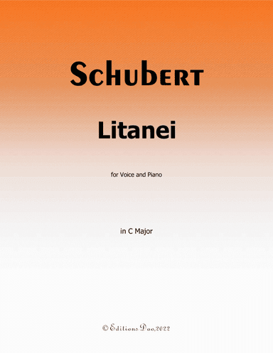 Litanei, by Schubert, in C Major (arr. Editions Dao)
