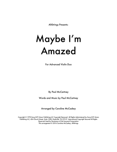 Maybe I'm Amazed (arr. Caroline McCaskey)