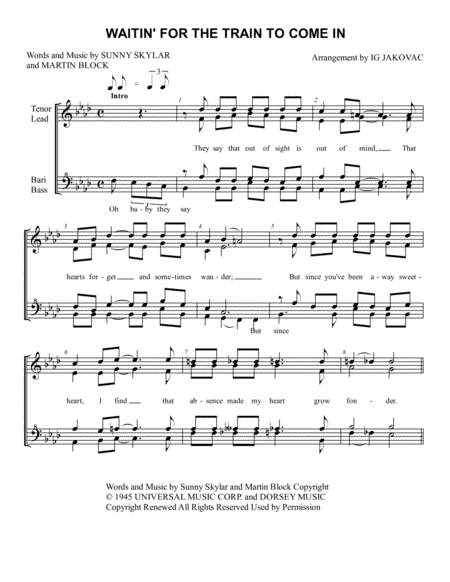 Waitin' For The Train To Come In (arr. Ig Jakovac)