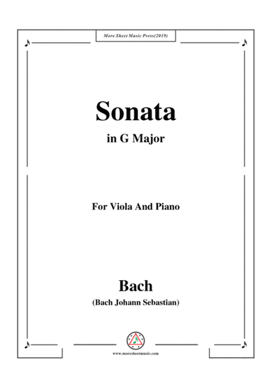 Bach,J.S.- Sonata for Viola da Gamba in G Major,BWV 1027,for Viola and Piano (arr. MSM)