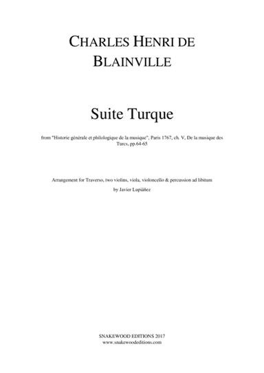 BLAINVILLE – SUITE TURQUE (arr. Sneakwood Editions)