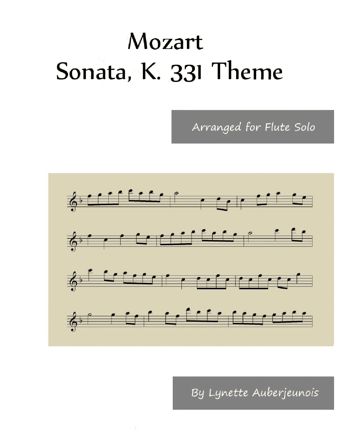 Sonata Theme, K. 331 - Flute Solo (arr. Lynette Auberjeunois)