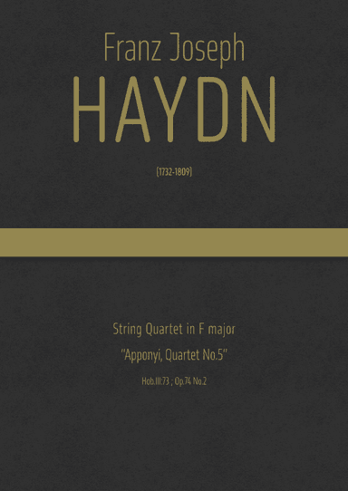 Haydn - String Quartet in F major, Hob.III:73 ; Op.74 No.2 "Apponyi Quartet No.5" (arr. J.G. Cucó Barber)