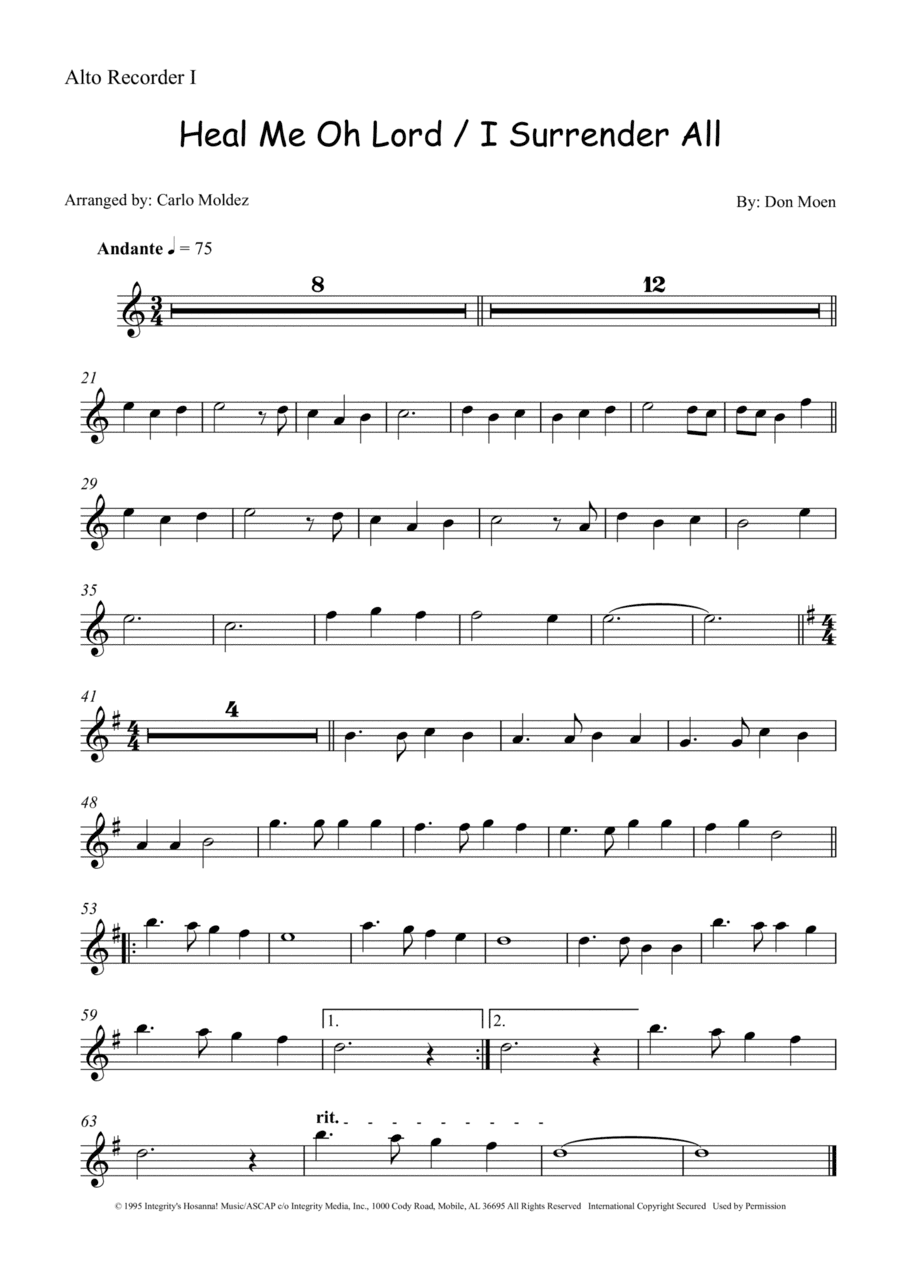 Heal Me O Lord (arr. Carlo Moldez)