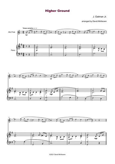 Higher Ground, Gospel Hymn for Alto Flute and Piano (arr. David McKeown)