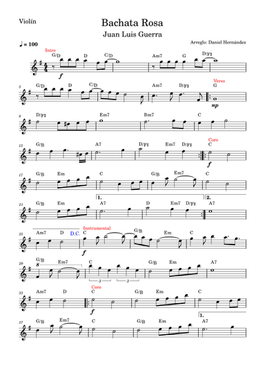 Bachata Rosa (arr. Daniel Hernandez)